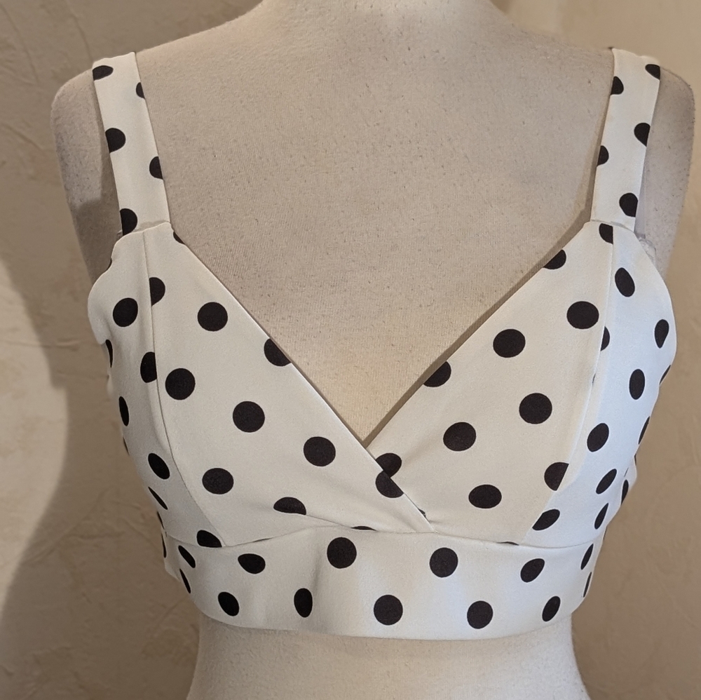 Venus Corset Polka Dot Crop Top. M